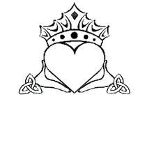 Irish Heart Tattoo, Irish Claddagh Tattoo, Tattoo Ideas For Couples, Claddagh Tattoo, Traditional Heart Tattoos, Ireland Tattoo, Cute Tattoo Ideas, Etching Art, Number Font