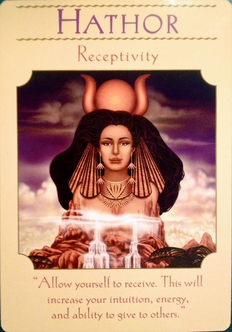 Hathor; Goddess Guidance Oracle Cards; Doreen Virtue Goddess Guidance Oracle, Angel Oracle Cards, Oracle Card Reading, Doreen Virtue, Angel Guidance, Oracle Tarot, Angel Messages, Angel Cards, Egyptian Goddess