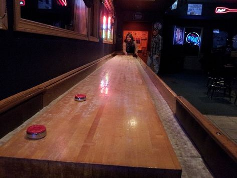 How To Build A Shuffleboard Table, Diy Shuffleboard Table, Shuffleboard Diy, Tavern Ideas, Shuffleboard Tables, Shuffle Board, Kids Picnic Table, Shuffleboard Table, Basement Gym