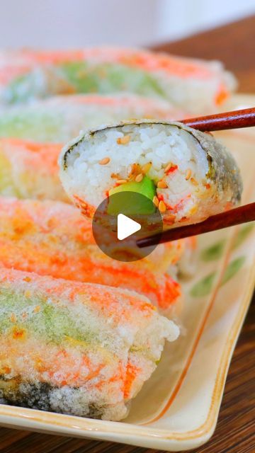 CiCi Li on Instagram: "✨Crispy Rice Paper Sushi✨ #musteat #crispy #ricepaper #sushi #yummy #cicili Please visit here for the written recipe 😋👉https://cicili.tv/crispy-rice-paper-sushi-rolls/" Food With Rice Paper, Crispy Rice Rolls, How To Cook Sushi Rice, Shrimp Rolls Rice Paper, Rice Paper Rolls Fillings, Rice Paper Sushi Rolls, Crispy Rice Paper Rolls, Rice Paper Sushi, Rice Paper Rolls Recipes