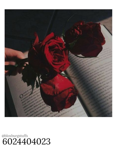 Aesthetic Videos Dark, Red Roses Aesthetic, Picture Codes, Codes Wallpaper, Roses Aesthetic, Roblox Decals, Bloxburg Decals Codes Wallpaper, Roblox Image Ids, Rose Aesthetic