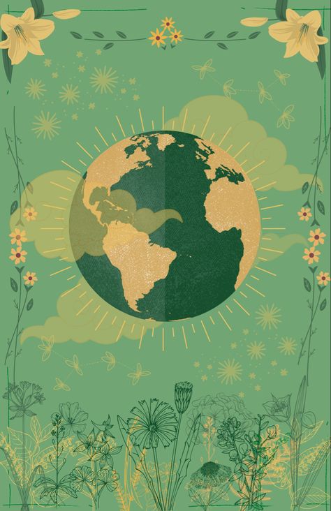 Enviormental Posters, Afforestation Poster, Environment Sustainability Aesthetic, Sustainability Wallpaper, Sustainability Poster Design, Ecosystem Illustration, Ecology Aesthetic, Earth Collage, Ecology Illustration