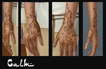 Mod The Sims - Henna for the Ladies Sims 4 Henna, Henna Palm, Sims 4 Tattoos, Sims 4 Piercings, Sims 3 Mods, San Myshuno, Henna Inspired Tattoos, Background Story, Art Teachers