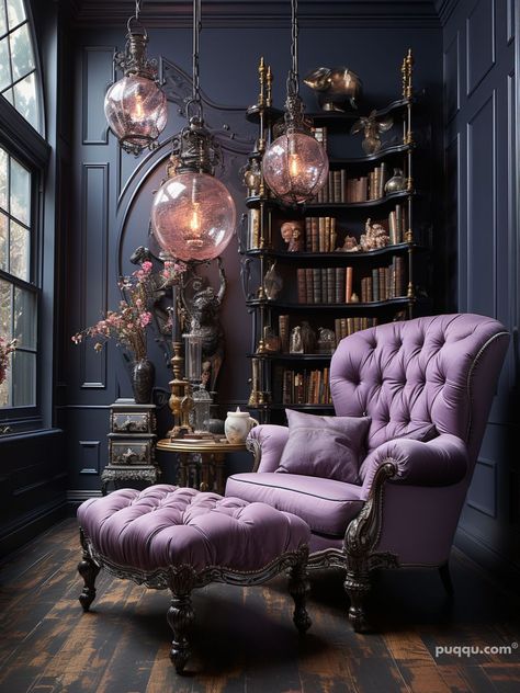 Whimsy Gothic Home: Unleash the Charm of Playful Gothic Decor - Puqqu Light Gothic Home Decor, Gothic Home Library, Whimsy Goth Home Aesthetic, Victorian Gothic Office, Modern Gothic House Interior, Light Gothic Decor, Gothic Sewing Room, Gothic Style Home Interior Design, Gothic Home Design