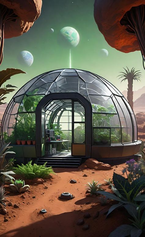 Mars  greehouse Nasa Drawing, Space Games, Greenhouse Plans, Space Station, Charcoal Drawing, Perfect World, Art Studies, Space Art, Mars