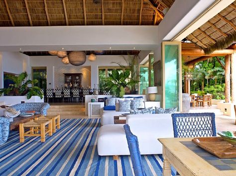 Casa Aramara Mexican Beach House, Punta Mita Mexico, Beach House Decor Coastal Style, Kardashian Home, Mexican Vacation, Mexican Hacienda, Mexico House, Rest House, Luxury Retreats