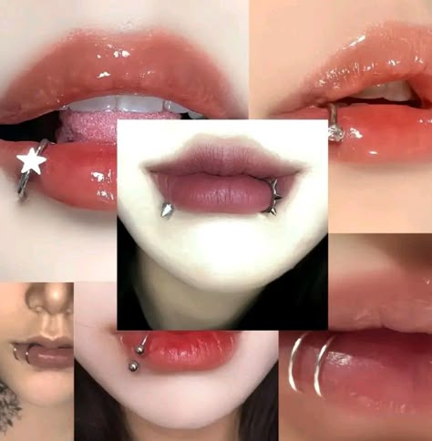 Pretty People With Piercings, Aesthetic Piercings Face, Lips Piercing, Piercings Lip, Piercing Lip, Mouth Piercings, Lip Piercing Jewelry, Medusa Piercing, Face Piercings