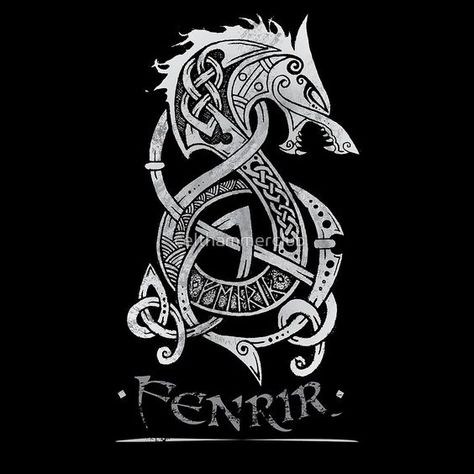 Fenrir | Le loup géant dans la mythologie nordique & Vikings | MENVIKI - MENVIKING® Simbols Tattoo, Fenrir Tattoo, Norse Mythology Tattoo, Arte Viking, Viking Tattoo Sleeve, Vikings Tattoo, Symbole Viking, Rune Tattoo, Norse Symbols