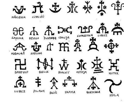 Latin sigils Polish Symbols, Family Crest Symbols, Slavic Tattoo, Polish Tattoos, Chaos Magick, Slavic Paganism, Polish Traditions, Magick Symbols, Different Symbols