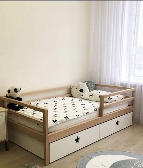 Diy Toddler Bed, Kids Bed Design, Luxury Kids Bedroom, Storing Toys, Baby Room Organization, Castor Wheels, Baby Boy Room Decor, Kids Bedroom Inspiration, Toddler Room Decor