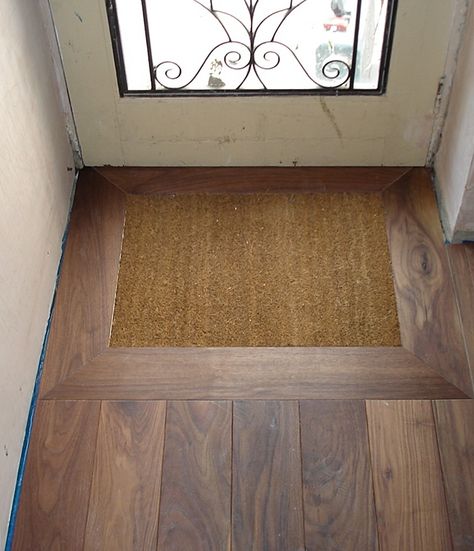 Creating a mat-well at the front door looks neat & will keep your new timber floor clean! Mat Well Entrance, Door Mat Entryway, Timber Floor, Entrance Mats, Engineered Timber Flooring, Entryway Flooring, Hall Flooring, Coco Coir, Coconut Husk