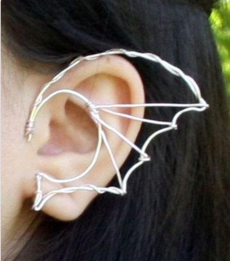 Dragon Masks, Ear Cuff Tutorial, Wing Ear Cuff, Ear Cuff Diy, Dragon Ear Cuffs, Wire Ear Cuffs, Dragon Wing, Elf Ear Cuff, Gold Diamond Earrings Studs