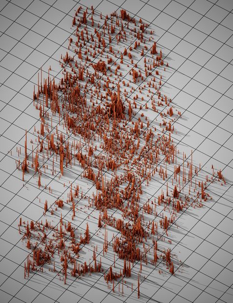 3D population density of Serbia Population Density, Serbia, Geography, Density, Abstract Artwork, Map, Art