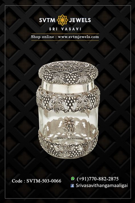 Silver Gift Items India, Silver Utensils, Silver Jug, Silver Silverware, Silver Anklets Designs, Silver Articles, Silver Plates, Jewel Design, Silver Furniture