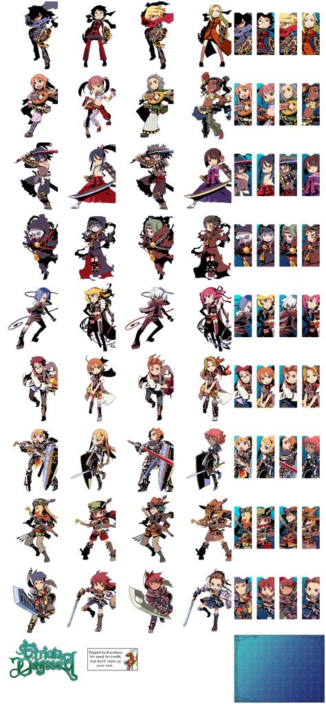 Etrian Odyssey - Characters Etrian Odyssey Art, Etrian Odyssey Character Design, Etrian Odyssey, 7th Dragon, Chara Design, Character Board, Character Sheets, Characters Design, Fantasy Monster