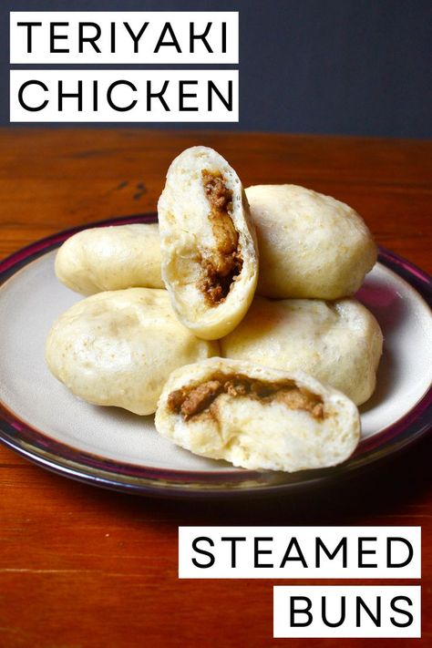 Steamed Teriyaki Chicken Buns/Bao (Baozi) Steam Buns Recipe, Steamed Bao Buns, Chicken Buns, Easy Pasta Dinner, Steamed Chicken, Bao Buns, Pork Buns, Steamer Recipes, Bun Recipe