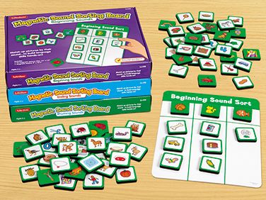 Magnetic Sound Sorting Boards - Complete Set at Lakeshore Learning Teacher Magazine, Picture Magnets, Homeschool Materials, Lakeshore Learning, Teacher Board, Alphabet Phonics, Phonics Sounds, Teacher Boards, Language Arts Elementary