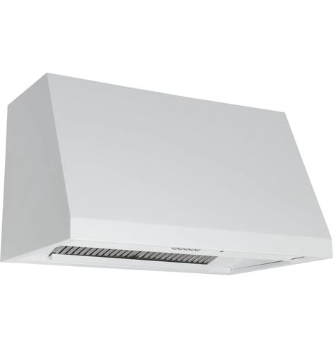 Cafe 30-in Commercial Hood Matte White in the Wall-Mounted Range Hoods department at Lowes.com Flip Kitchen, Basement Guest Room, Ge Cafe Appliances, Cafe Appliances, Ge Cafe, Hickory Kitchen, Range Hood Filters, Fridge Top, Renovation Kitchen