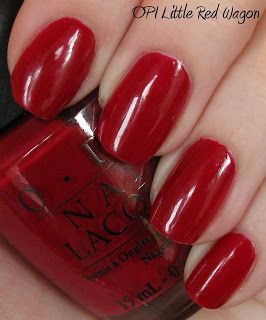 OPI Nail Lacquer HL814 - Little Red Wagon from Holiday In Toyland Collection Red Summer Nails, Opi Red, Cross Nails, Opi Nail Colors, Cute Simple Nails, Casual Nails, Red Nail Polish, Red Wagon, Opi Nail Polish