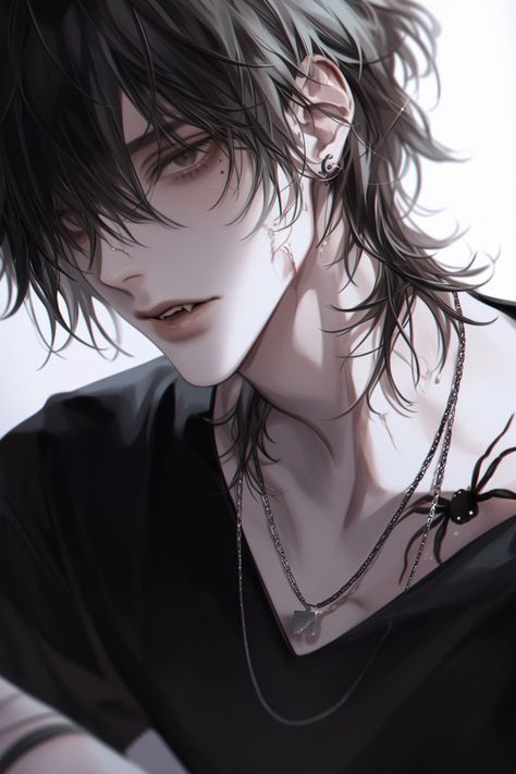 Mysterious Man Art, Bandaged Face Character Art, Male Ghost Oc, Male Oc Black Hair, Handsome Anime Characters, Male Anime, Black Hair Male Character Art, Anime Male, Emo Boy Art