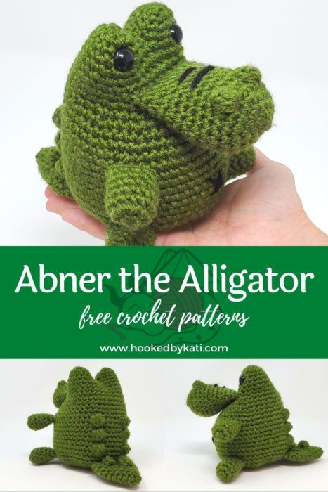 Green Crochet Free Pattern, Green Amigurumi Free Pattern, Crochet Nessie Pattern Free, Crochet Pocket Animals Free Pattern, Crocodile Crochet, Crochet Crocodile, Animal Amigurumi, Crochet Dinosaur, Crochet Animals Free Patterns