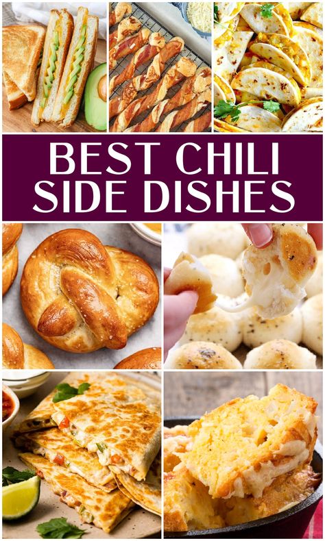 Best Bread For Chili, Chili Potluck Ideas, Dinner Ideas With Chili, Best Bread With Chili, Bread For Chili Recipe, Chili Themed Party Food Ideas, Apps That Go With Chili, Best Chili Sides, What Goes With Chili Dinners