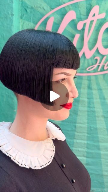 Kitch Hair on Instagram: "The #iconic #bob is back with the stunning @miriam.veil  Cut by @lucajoneshair 💖💖💖  #kitchhair #hairstyles #bobhaircut #boblvrs #sharphaircut #haircut #genderneutralsalon" Really Short Bob, Hair Shots, Box Bob, Pageboy Haircut, Shaved Bob, Short Stacked Bobs, Bobbed Hair, Stacked Bobs, Short Bob Haircuts