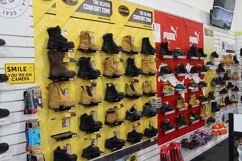 Workwear Store, Slatwall Accessories, Display Frames, Tools Shop, Shoe Shelves, Tool Store, Shop Fittings, Hardware Shop, Tools Hardware