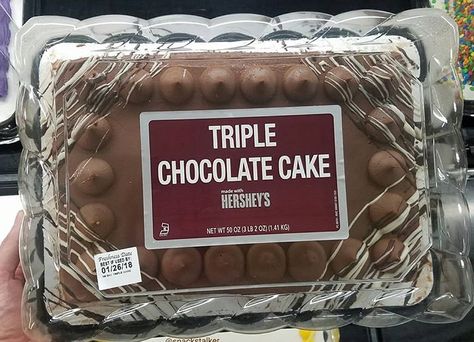 Hershey Triple Chocolate Cake @ Walmart Bakery Walmart Bakery, Korea Cake, Hersheys Chocolate, Triple Chocolate Cake, African Symbols, Mexican Candy, Sleepover Food, Grocery Foods, Birthday Cake Chocolate