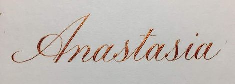 girl #1? Anastasia Anastasia Tattoo Name, Anastasia Name Aesthetic, Anastasia Name, Disney Princess Letter, Anastasia Aesthetic, Flourish Calligraphy, Name Calligraphy, Brush Pen Lettering, Rune Tattoo