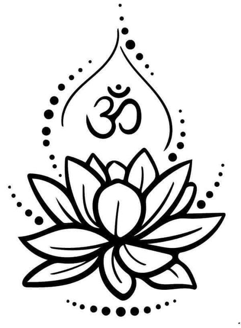 Lakshmi Tattoo Design, Lakshmi Tattoo, Lotus Tattoo Design, Lotus Flower Art, Om Tattoo, Tattoo Stencil Outline, Lotus Tattoo, Spine Tattoos, Dessin Adorable