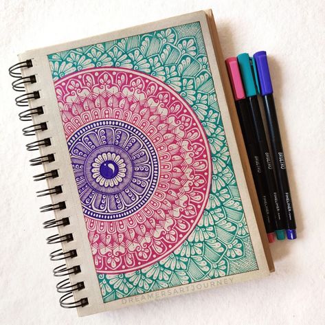 A5 Mandala Art, Mandala Art Ideas Creative, Girly Sketches, Floral Zentangle, Colored Mandala, Mandala Arts, Mandala Sketch, Diy Mandala, Mandala Ideas