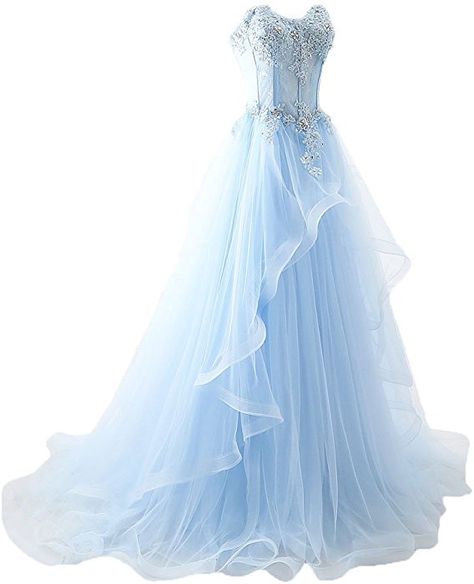 Prom Dress Light Blue, Blue Wedding Dress, Light Blue Prom Dress, Prom Season, Princess Prom Dresses, Sheer Wedding Dress, Light Blue Wedding, Dress Light Blue, Womens Wedding Dresses