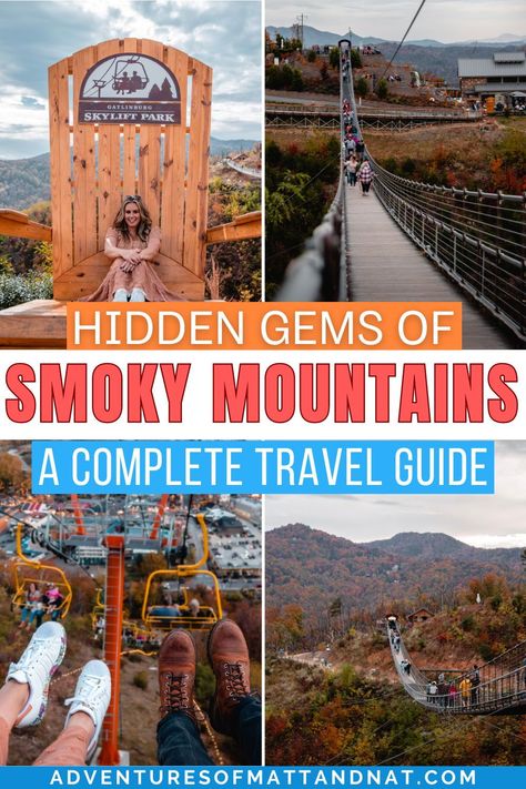 The Hidden Gems of the Smoky Mountains Looking for something more interesting than the usual tourist towns in the Smoky Mountains? Discover the secret attractions and lesser-known destinations in this breathtaking national park that were visited by a staggering 14.1 million people in 2021. Find out why the Smoky Mountains are the true crown jewel of Tennessee. Tennessee Gatlinburg, Smokie Mountains Tennessee, Pigeon Forge Tennessee Outfits, Great Smoky Mountains Itinerary, Smokey Mountain, Best Hikes In Smokey Mountains, Great Smoky Mountains Hikes, Smokey Mountains Tennessee Hiking, Chimney Tops Smoky Mountains