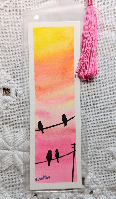 Hand Painted Bookmarks - Vibrant Original Artwork, Not Prints! Brighten your reading experience with these captivating hand painted bookmarks, each a unique piece of art. Size: 2x6" bookmarks in protective sleeve with carefully selected tassel - Each tassel corresponds closely to the artwork, enhancing its appeal - Adds color and character to your reading materials, perfect for all ages -- Free Gift with Every Purchase! Ideal for book lovers seeking to personalize their reading collections with Cute Bookmarks Painting, Cute Simple Bookmark Designs, Different Types Of Bookmarks, Book Marks Water Colour, Easy Painted Bookmarks, Bookmarks Watercolor Ideas, Watercolor Paintings Bookmarks, Painted Bookmarks Ideas, Book Mark Painting Ideas