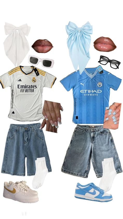 #football #realmadrid #laliga #premierleague #s Man City Jersey Outfit, Man City Jersey, Football Jersey Outfit, Girls Football, City Outfits, Jersey Girl, Jersey Outfit, Shoe Inspo, Man City