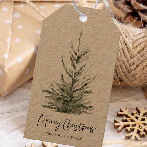 Christmas Green  Tree | Merry Christmas Painted Wooden Gift Tags, Gift Tag Ideas Creative, Watercolor Gift Tags Christmas, Christmas Gifts With Cricut, Christmas Bookmarks Diy, Christmas Decor Church, Christmas Tag Ideas, Christmas Tags Diy, Watercolor Christmas Tags