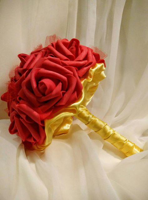 Disneys Beauty and the Beast / Belle by CherylsThingaMaBobs Beauty And The Beast Wedding Dresses, Beauty And The Beast Quince, Bouquets For Wedding, Beauty And The Beast Wedding Theme, Beauty And Beast Wedding, Beauty And The Beast Theme, Church Wedding Flowers, Beauty And The Beast Belle, Beauty And The Beast Party