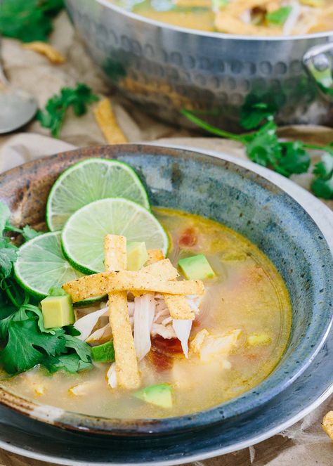 This Sopa de Lima (Mexican Lime Soup) recipe comes from Mexico Lindo Cooking School in Cancún. A classic, simple dish so full of flavor from the Yucatán. Lime Soup, Soup With Chicken, Wine And Food Festival, Wine Food, Tex Mex Recipes, Soup And Stew, Easy Soups, Easy Soup Recipes, Cooking School