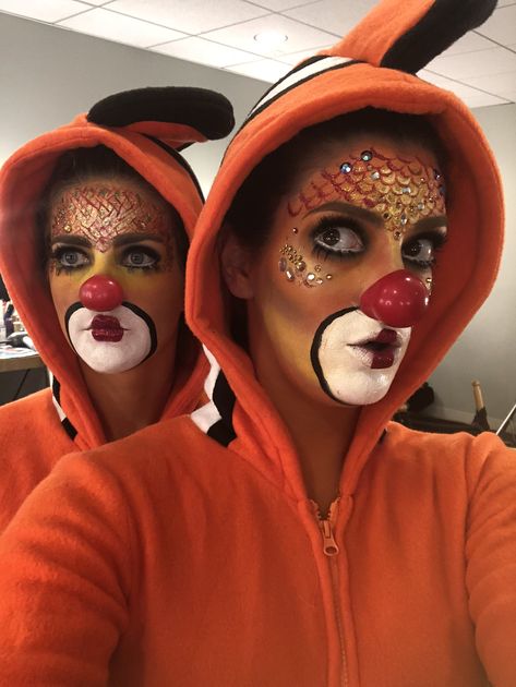 Clown fish makeup for ABC Gong Show season 2 by @JessDoesMyMakeup Clown Fish Makeup, Clownfish Tattoo, Clown Fish Tattoo, Fish Tattoo Black, Fish Tattoo Meaning, Fish Tattoo Ideas, Black And White Clown, Fish Makeup, Tattoo Black And White