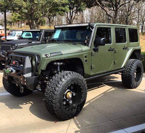 Green Jeep Wrangler, Green Jeep, Badass Jeep, Custom Jeep Wrangler, Jeep Mods, Lifted Jeep, Dream Cars Jeep, Custom Jeep, Cool Jeeps