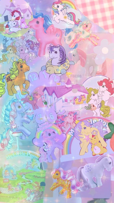 My little pony G1 Decora Wallpaper, My Little Pony Wallpaper Iphone, Little Pony Wallpaper, Old My Little Pony, Nostalgia Wallpaper, Pastel Princess, Pony Wallpaper, Dream Castle, Pony Pictures