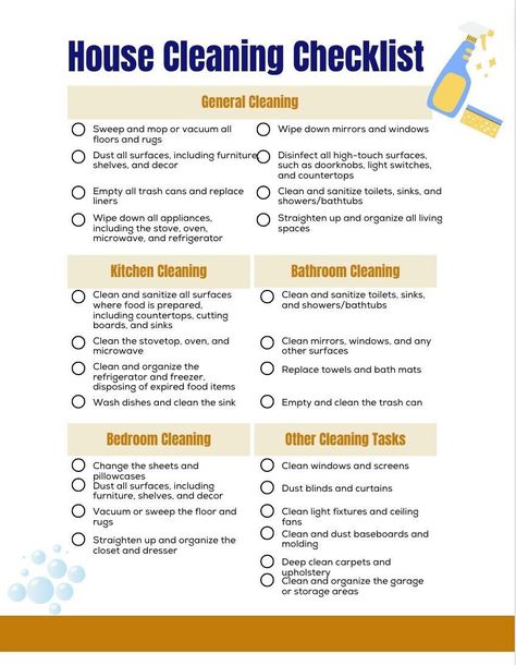 Customizable house cleaning checklist for your AirBnb cleaners, your own house cleaners, your workplace, etc. #Tidy #Guide #Cleaning #Trends #Ultimate #for #Guide #a #Home #to #Ultimate #Creating #a #Cleaning #Schedule #Inspiration #The Basic House Cleaning Checklist, Full House Cleaning Checklist, Cleaning Checklist For Housekeeper, Basic Cleaning Checklist, Professional House Cleaning Checklist, Deep Cleaning House Checklist, Homeowner Checklist, Cleaning Lists, Household Cleaning Schedule