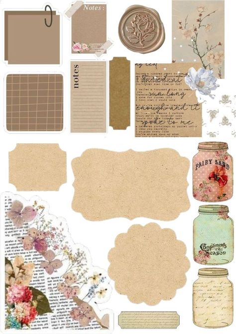 Book Aesthetic Sticker, Vintage Aesthetic Stickers Printables, Vintage Paper Printable, Vintage Scrapbook Paper, Book Diy, Scrapbook Printing, Diy Birthday Gifts For Friends, Aesthetic Sticker, Diy Journal Books