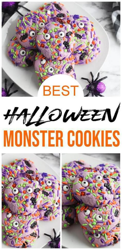 Halloween Monster Cookies, Desserts Halloween, Cookies Best, Monster Eyes, Games Diy, Masks Diy, Halloween Recipe, Crafts Halloween, Wallpaper Halloween