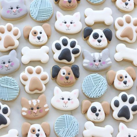 Cat Fun, Cat Cookies, Sugar Cookie Designs, Dog Cookies, Spice Cookies, Whoopie Pies, Fancy Cookies, Mini Cookies, Bake Sale