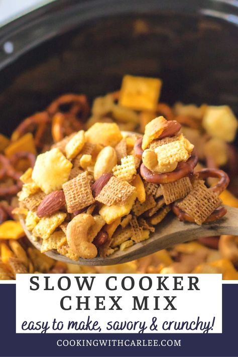 Chex Mix Recipes Crock Pot, Chex Mix Crock Pot, Chex Recipes, Chex Mix Recipes, Crunchy Snack, Sweet Basil, Chex Mix, Recipe Videos, Crock Pot Slow Cooker