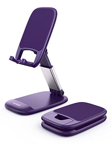 Lamicall Purple Phone Stand for Desk - Dark Purple Cell Phone Holder Purple Desk Accessories Desktop Office Must Have Compatible with iPhone 13 Pro Max Mini, 12 11 XR X 8 7 6 Plus SE, 4-8'' Smartphone Purple Office Supplies, Gold Desk Accessories, Gold Mobile, Purple Desk, Purple Office, Adjustable Phone Stand, Yellow Desk, Phone Stand For Desk, Green Desk