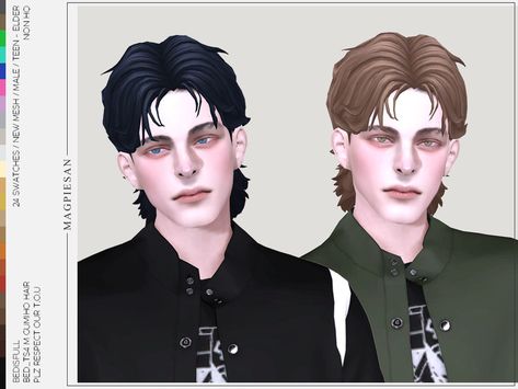 Sims 4 Cc Male Hair Maxis Match Mullet, Sims 4 Cc Mullet Hair Male, Sims 4 Cc Mullet Hair, Sims 4 Wolf Cut, Hair For Sims 4, Wolf Haircuts, Mens Mullet, Two Color Hair, Sims 4 Hair Male