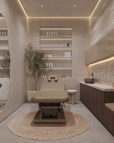 Beauty space :: Behance Skincare Salon Design, Facial Studio Decor, Brow Artist Room Ideas, Salon Suite Decor Esthetician, House Esthetics, Spa Room Ideas Estheticians, Spa Room Ideas, Space Beauty, Skincare Clinic